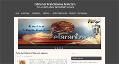 Desktop Screenshot of edicionesfranciscanasarantzazu.com